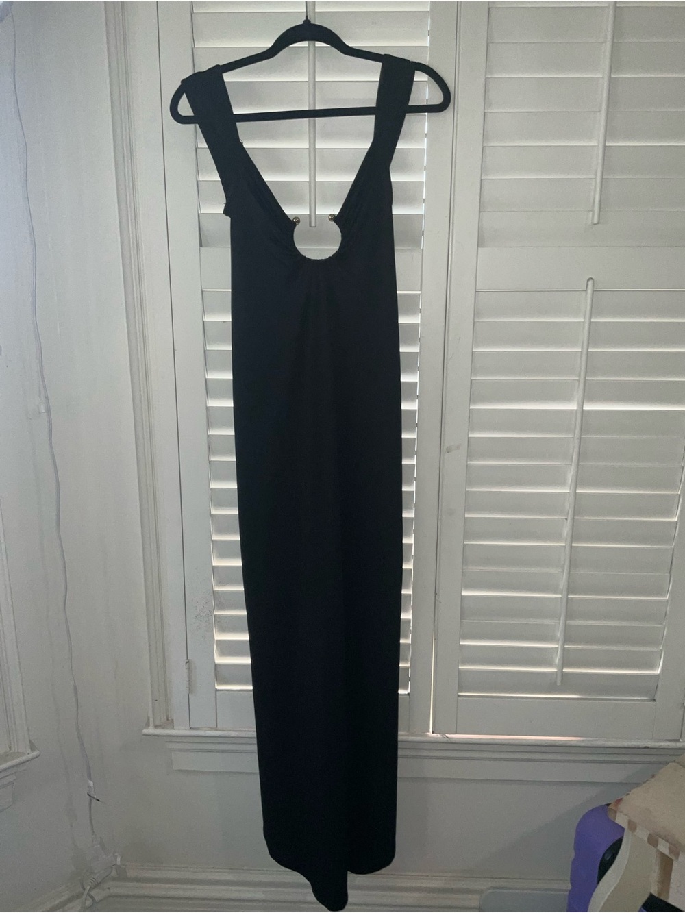 Black Sleeveless Maxi Dress with Open Back